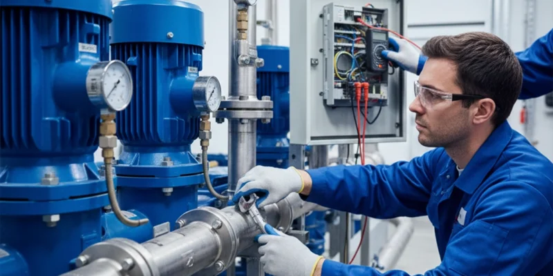 نگهداری و سرویس دوره‌ای بوستر پمپ آبرسانی