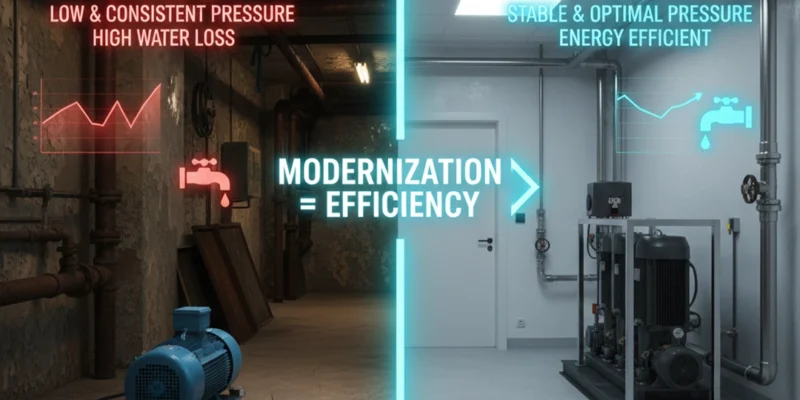 مقایسه عملکرد بوستر پمپ در ساختمان‌های قدیمی و نوساز